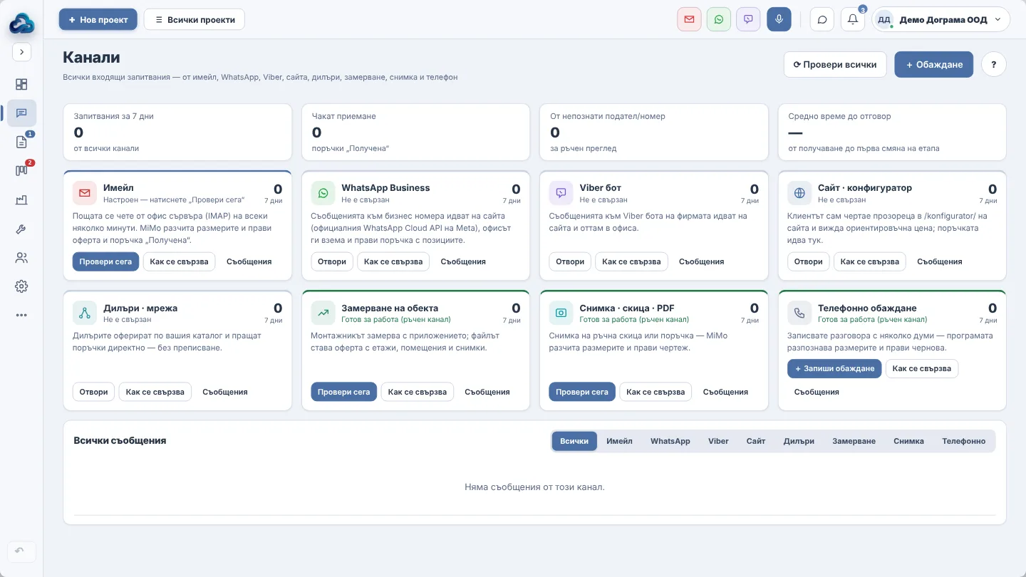 Каналите за запитвания в WinCore Cloud